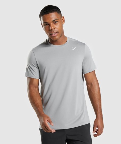 Koszulki Gymshark Arrival Regular Fit Męskie Głęboka Szare | PL 639YTJ